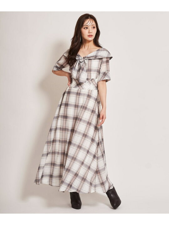 楽天市場】【SALE／80%OFF】オフショル風シアーチェックワンピース 31 