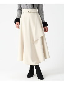 2025秋冬新作 ベルト付きアシメフレアスカート 31 Sons de mode トランテアン ソン ドゥ モード スカート その他のスカート ブルー ホワイト ブラック【送料無料】[Rakuten Fashion]