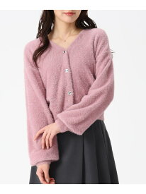 2025秋冬新作 Vネックシャギーカーディガン 31 Sons de mode トランテアン ソン ドゥ モード トップス カーディガン ピンク ベージュ グレー【送料無料】[Rakuten Fashion]