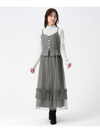 2025秋冬新作 チュールキャミジャンスカ 31 Sons de mode トランテアン ソン ドゥ モード ワンピース・ドレス ジャンパースカート ホワイト グレー【送料無料】[Rakuten Fashion]