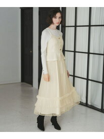 2025秋冬新作 チュールキャミジャンスカ 31 Sons de mode トランテアン ソン ドゥ モード ワンピース・ドレス ジャンパースカート ホワイト グレー【先行予約】*【送料無料】[Rakuten Fashion]