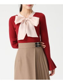 2025秋冬新作 シアーボウタイリブニット 31 Sons de mode トランテアン ソン ドゥ モード トップス ニット レッド ブラック ホワイト【先行予約】*【送料無料】[Rakuten Fashion]