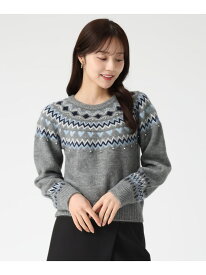 2025秋冬新作 ノルディック柄ニット 31 Sons de mode トランテアン ソン ドゥ モード トップス ニット ホワイト グレー【送料無料】[Rakuten Fashion]