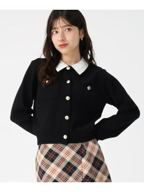 2025秋冬新作 襟付きポケットカーディガン 31 Sons de mode トランテアン ソン ドゥ モード トップス カーディガン ホワイト ブラック レッド【送料無料】[Rakuten Fashion]