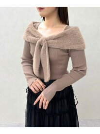 2025秋冬新作 シャギーリボンモチーフニット 31 Sons de mode トランテアン ソン ドゥ モード トップス ニット ブラウン ホワイト ピンク【送料無料】[Rakuten Fashion]