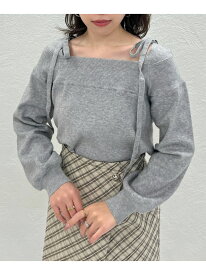 2026春夏新作 レースオフショルダーニット 31 Sons de mode トランテアン ソン ドゥ モード トップス ニット グレー イエロー ホワイト【送料無料】[Rakuten Fashion]