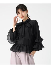 2025秋冬新作 ティアード袖ブラウス 31 Sons de mode トランテアン ソン ドゥ モード トップス シャツ・ブラウス ワインレッド ブラック ホワイト【送料無料】[Rakuten Fashion]