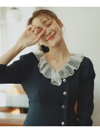 2025秋冬新作 レースフリルワンピース 31 Sons de mode トランテアン ソン ドゥ モード ワンピース・ドレス ワンピース ベージュ ブラウン ネイビー【送料無料】[Rakuten Fashion]