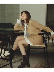 2025秋冬新作 シャツレイヤードケーブルワンピース 31 Sons de mode トランテアン ソン ドゥ モード ワンピース・ドレス ワンピース ブラウン グレー ホワイト【送料無料】[Rakuten Fashion]