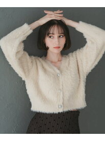 2025秋冬新作 Vネックシャギーカーディガン 31 Sons de mode トランテアン ソン ドゥ モード トップス カーディガン ピンク イエロー【送料無料】[Rakuten Fashion]