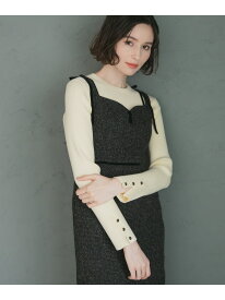 2025秋冬新作 ツイードレーストリミングジャンスカ 31 Sons de mode トランテアン ソン ドゥ モード ワンピース・ドレス ジャンパースカート ブラック ホワイト【送料無料】[Rakuten Fashion]