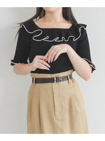 【SALE／20%OFF】2026春夏新作 フリル配色ニット 31 Sons de mode トランテアン ソン ドゥ モード トップス ニット レッド ブラック ホワイト【RBA_E】【送料無料】[Rakuten Fashion]