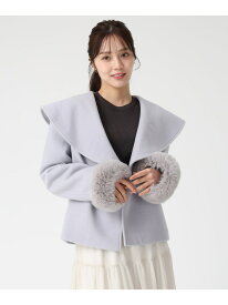 【SALE／30%OFF】2025秋冬新作 ビッグカラーショートコート 31 Sons de mode トランテアン ソン ドゥ モード ジャケット・アウター その他のジャケット・アウター グレー ブルー【RBA_E】【送料無料】[Rakuten Fashion]