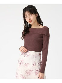 2025秋冬新作 アシメデザインラメリブニット 31 Sons de mode トランテアン ソン ドゥ モード トップス ニット ピンク ブラウン【送料無料】[Rakuten Fashion]