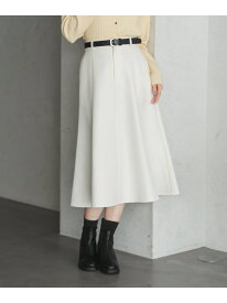 2025秋冬新作 ベルト付きミディフレアスカート 31 Sons de mode トランテアン ソン ドゥ モード スカート その他のスカート ホワイト ブラウン【送料無料】[Rakuten Fashion]