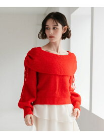 2025秋冬新作 オフショルミドルゲージニット 31 Sons de mode トランテアン ソン ドゥ モード トップス ニット レッド ホワイト グレー【送料無料】[Rakuten Fashion]