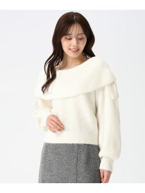 2025秋冬新作 オフショルミドルゲージニット 31 Sons de mode トランテアン ソン ドゥ モード トップス ニット レッド ホワイト グレー【送料無料】[Rakuten Fashion]