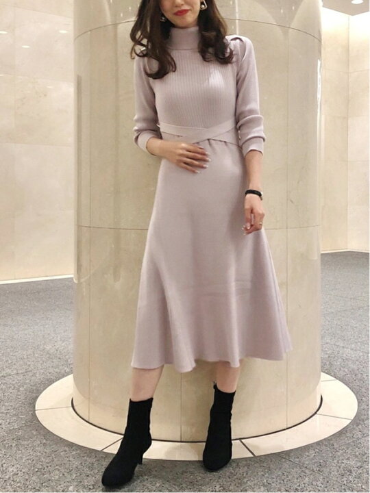 楽天市場】【SALE／30%OFF】リブタートルフレアリボンベルトワンピース  