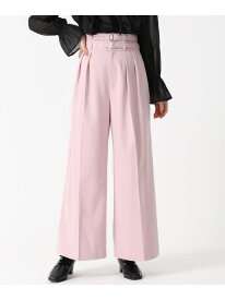 TT537303 ダブルベルト付ワイドパンツ 31 Sons de mode トランテアン ソン ドゥ モード パンツ その他のパンツ ピンク グレー ブラウン【送料無料】[Rakuten Fashion]