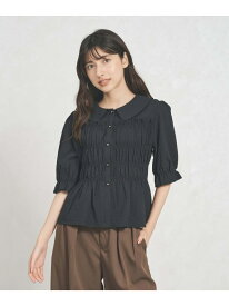 TT558102 シャーリングペプラムブラウス 31 Sons de mode トランテアン ソン ドゥ モード トップス シャツ・ブラウス ブラック ピンク ブラウン【送料無料】[Rakuten Fashion]