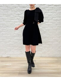 TT537409 肩リボンミニニットワンピース 31 Sons de mode トランテアン ソン ドゥ モード ワンピース・ドレス ワンピース ブラック ブラウン【送料無料】[Rakuten Fashion]