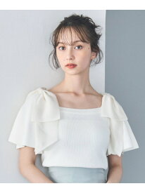 2025春夏新作 シアーリボン付きニット 31 Sons de mode トランテアン ソン ドゥ モード トップス ニット ブラック ホワイト ブルー【送料無料】[Rakuten Fashion]