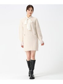 2025秋冬新作 チュールボウタイラメニットミニワンピース 31 Sons de mode トランテアン ソン ドゥ モード ワンピース・ドレス ワンピース ネイビー ホワイト ピンク【先行予約】*【送料無料】[Rakuten Fashion]