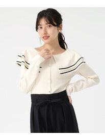 【SALE／20%OFF】TT538313 ビッグカラー配色ニット 31 Sons de mode トランテアン ソン ドゥ モード トップス ニット ブラック ブラウン ホワイト【RBA_E】【送料無料】[Rakuten Fashion]