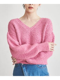 2024年春夏 カールヤーンVネックニット 31 Sons de mode トランテアン ソン ドゥ モード トップス ニット ピンク【送料無料】[Rakuten Fashion]