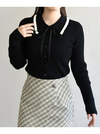【SALE／20%OFF】2027春夏新作 襟フリルニット 31 Sons de mode トランテアン ソン ドゥ モード トップス ニット イエロー ホワイト ブラック【RBA_E】【送料無料】[Rakuten Fashion]
