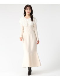 2025秋冬新作 ビックレース衿マーメイドワンピース 31 Sons de mode トランテアン ソン ドゥ モード ワンピース・ドレス ワンピース ブラック ベージュ ブラウン【送料無料】[Rakuten Fashion]