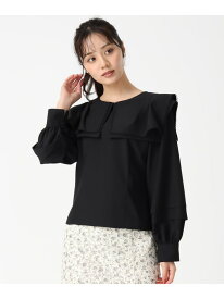 TT538107 ビッグカラーブラウス 31 Sons de mode トランテアン ソン ドゥ モード トップス シャツ・ブラウス ブラック ホワイト【送料無料】[Rakuten Fashion]