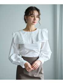 TT538107 ビッグカラーブラウス 31 Sons de mode トランテアン ソン ドゥ モード トップス シャツ・ブラウス ブラック ホワイト【送料無料】[Rakuten Fashion]