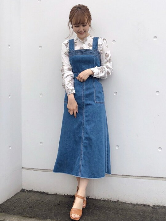 楽天市場】【SALE／70%OFF】バックリボンレースアップデニムジャンスカ  
