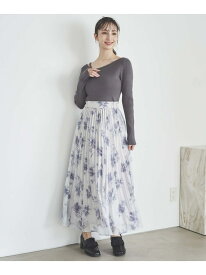 【SALE／50%OFF】2025春夏新作 ニットドッキングフラワープリーツワンピース 31 Sons de mode トランテアン ソン ドゥ モード ワンピース・ドレス ワンピース ベージュ グレー【RBA_E】【送料無料】[Rakuten Fashion]