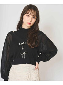 【SALE／30%OFF】2025春夏新作 リボンビジューレイヤードプルオーバー 31 Sons de mode トランテアン ソン ドゥ モード トップス ニット ブルー ホワイト ブラック【RBA_E】【送料無料】[Rakuten Fashion]