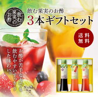 送料無料 ※北海道・沖縄・離島除く飲む果実のお酢 3本ギフトセット（ギフト箱入り）