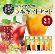 送料無料 ※北海道・沖縄・離島除く飲む果実のお酢 5本ギフトセット（ギフト箱入り）