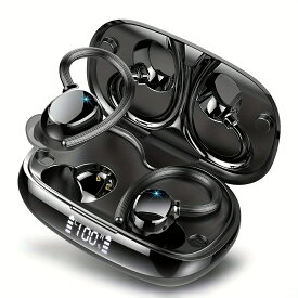 【期間限定10倍ポイント！】クリアな通話 ノイズキャンセリングラ 48H重低音 イヤーフック付き イヤーヘッドホン