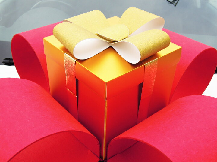 楽天市場 ミツクラ ビッグリボン 大型リボン プレゼントボックスリボン 厚手不織布製 赤 納車 中古車 新車 納車式 プレゼント リボン 新築 引き渡し インスタ映え 365ツール