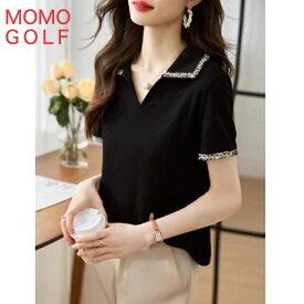 大きめサイズのレディースゴルフウエア ゴルフ半袖ポロシャツ 伸縮素材ゴルフトップス レディースゴルフシャツ カジュアルゴルフウエア ゴルフ女子 レディースゴルフファッション 大人ゴルフウエア 大人ゴルフファッション 大人ゴルフコーデ オールシーズンウエア