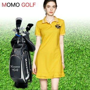 清涼レディースゴルフワンピース 着痩せゴルフワンピ 通気性半袖ゴルフワンピ シンプルゴルフワンピ スポーツウエア カジュアルゴルフウエア ゴルフ女子 レディースゴルフ 大人ゴルフウ