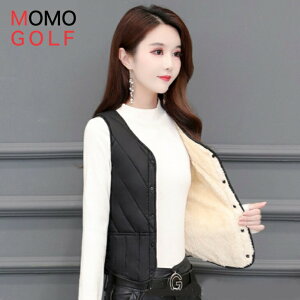 レディースゴルフウエア インナーボア素材コットンダウンベスト 温かゴルフインナーベスト ゴルフ防寒着 ゴルフアウター カジュアルゴルフベスト ゴルフ女子 レディースゴルフ 大人ゴル