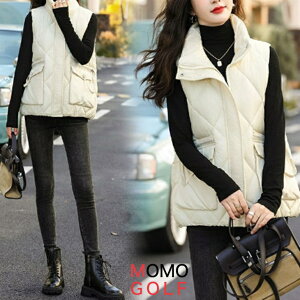 レディースゴルフウエア スポーツコットンダウンベスト 温かゴルフベスト ゴルフ防寒ゴルフアウター カジュアルゴルフベスト ゴルフ女子 レディースゴルフ 大人ゴルフウエア 大きいサイ