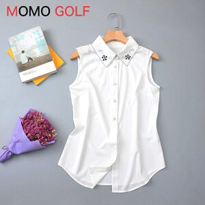 春夏ゴルフウエア レディース ゴルフウエア ノースリーブシャツ 襟ビシュー付き 清涼 シャツ 吸水速乾 涼しい 普段着にも 大人可愛い 着心地重視 春 夏 秋 カジュアルゴルフウエア レディー