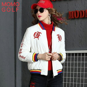 レディース ゴルフウエア コットン ショート ジャケット 防寒ジャンパー スタジャン 被らないデザイン ゴルフアウター ゴルフジャンパー ゴルフブルゾン ゴルフジャケット カジュアルゴル