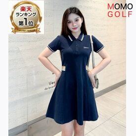 レディース ゴルフウエア ゴルフ ワンピース シンプルスリム ゴルフワンピース Aラインポロ ワンピース 被らないワンピ ミドル半袖ワンピース 着痩せワンピ 半袖ゴルフウエア ゴルフ女子 大人カジュアル 韓国 ゴルフ 被らないインポートゴルフウエア