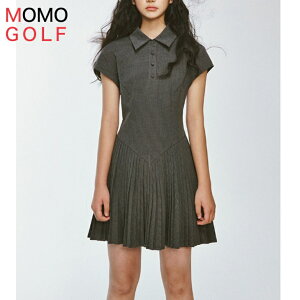 涼しい着心地の レディース ゴルフウエア 爽やか素材 ゴルフ ワンピース ハイウエストライン プリーツステッチ Aライン ストライプ スポーツワンピ 半袖着痩せワンピ カジュアルゴルフウエ