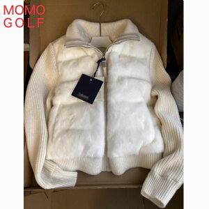 ホワイトニット ハイネックにもなる ふわふわ柔らか ゴルフ ジャケット レディース ゴルフウエア ニット ジッパージャンパー 長袖 柔らか素材 カジュアルゴルフウエア 動きやすい 素材 春