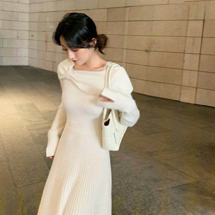 楽天市場 清楚スリムロングニットワンピース フレグランスワンピ ナチュラルワンピ 清楚ワンピ 大人カジュアルワンピ きれかわワンピ 大人ファッション 大人コーデ 大人カジュアル 大人韓国コーデ アラサーファッション アラサーコーデ ママコーデ アラフォーコーデ